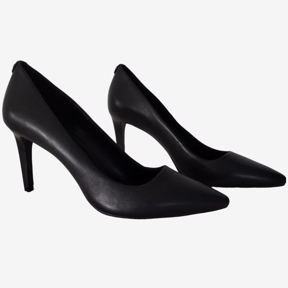 MICHAEL Michael Kors Alina Flex Black Leather Pointed Toe Pumps Size 10 - Picture 2 of 14